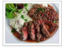 Beef Steaks with Peppercorn Sauce